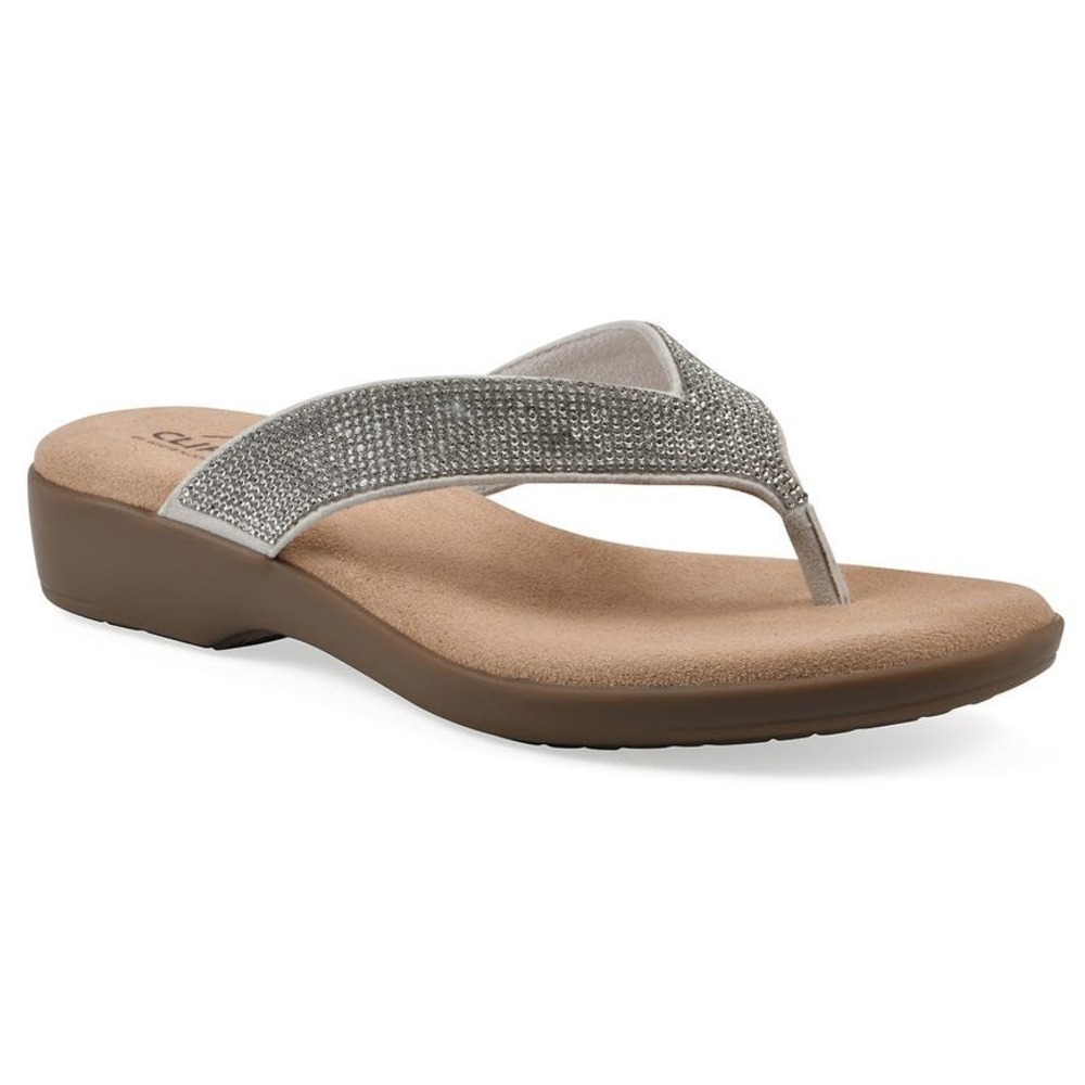 Cliffs By White Mountain Women's Sandals Becharm White Rhinestone Wedge NIB 9.5